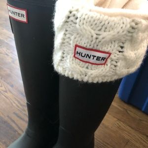 Hunter rain boots with socks